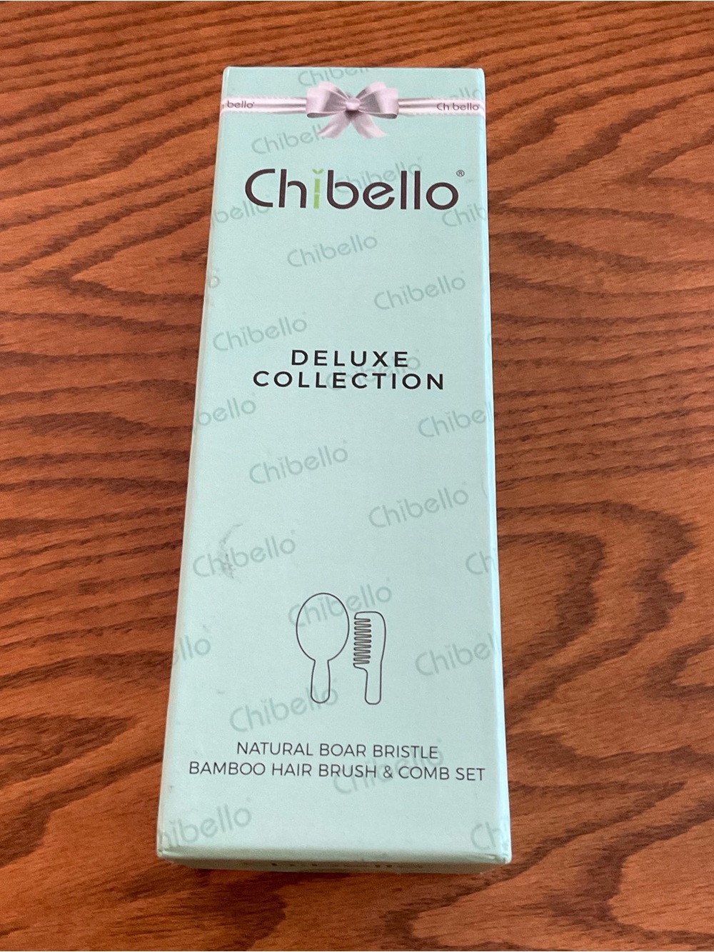 New Chibello Natural Boar Bristle Bamboo Hair Brush & Comb For Thin & Normal Hai